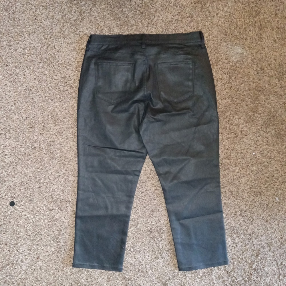 ANA A New Approach High Rise Straight Black Faux Leather Pants Petite 14P - Picture 2 of 3